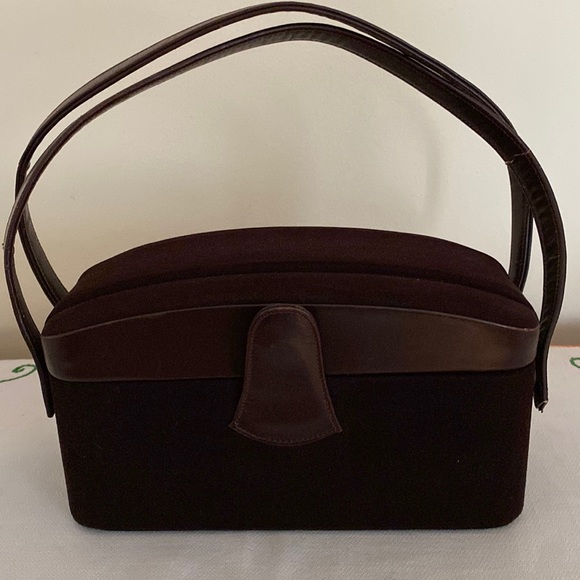 VTG Waldman  Brown Suede/Leather Handbag - Picture 1 of 15